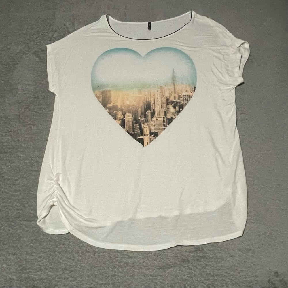 𝅺edista loose fit ruched sides graphic tee size XL VGUC